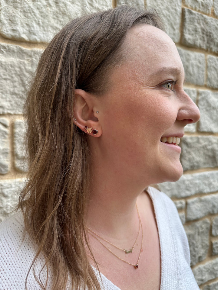 Garnet Heart Earrings