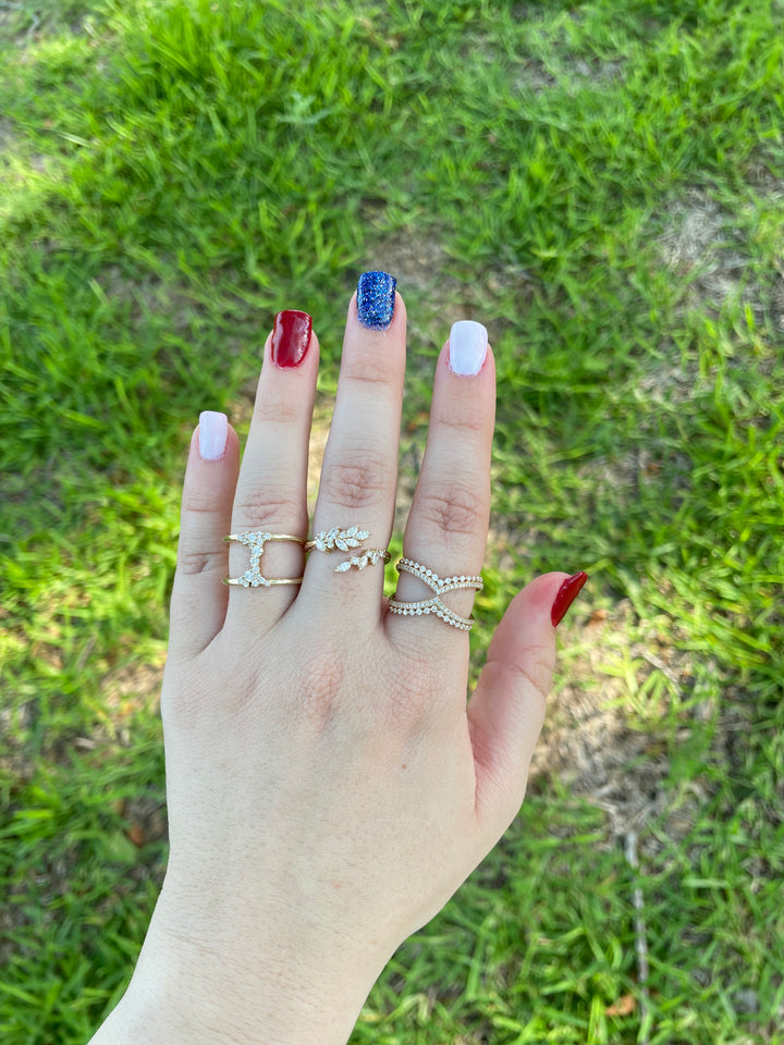 Diamond Leaf Ring