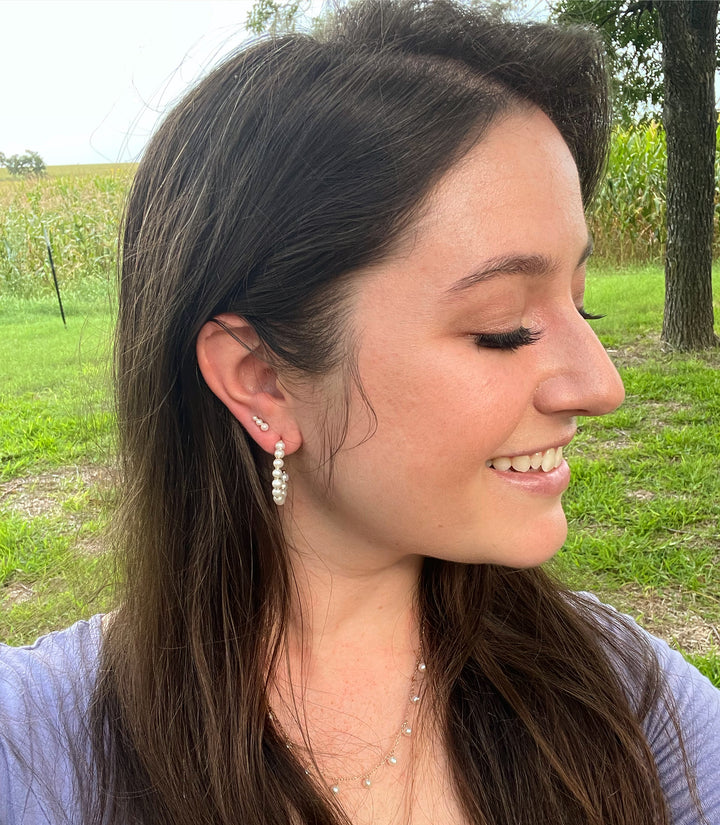 Graduated Pearl Earrings