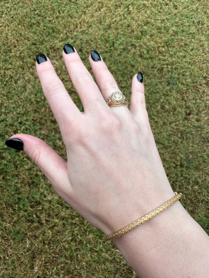 Oak & Olive Leaf Bangle Bracelet