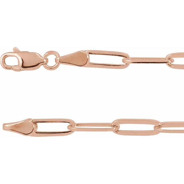 Elongated Link Bracelet - Rose Gold - clasp view