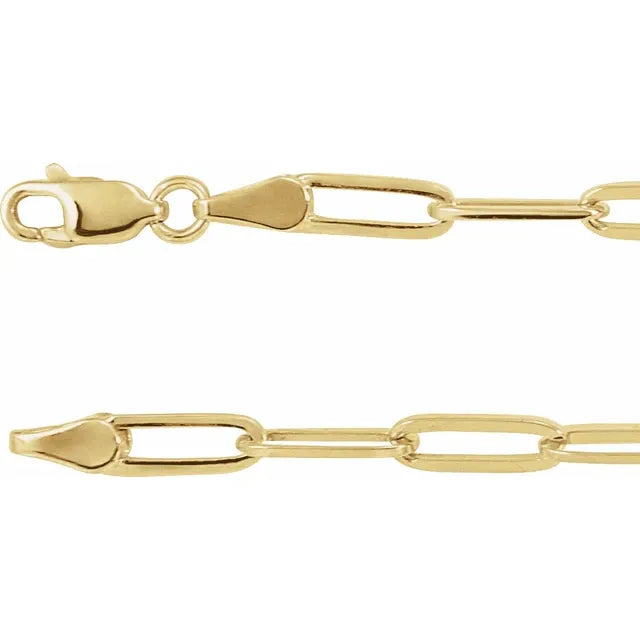 Elongated Link Bracelet - Yellow Gold - clasp view