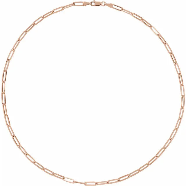 Elongated Link Bracelet - Rose Gold - full view