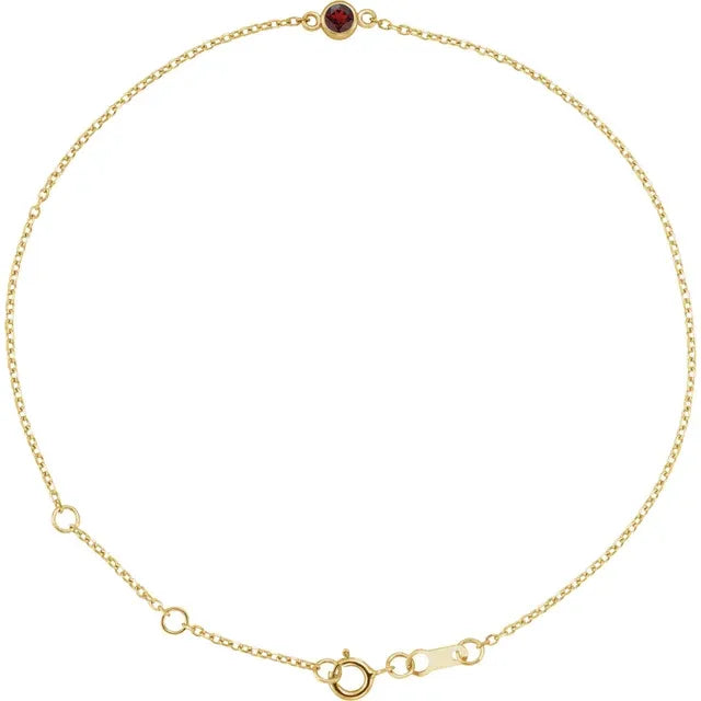 Garnet Chain Bracelet