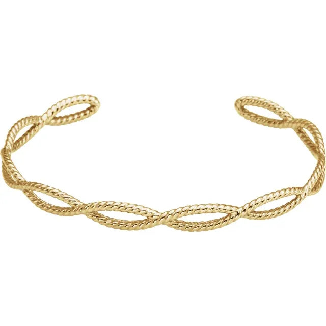 Rope Criss Cross Bracelet - Yellow Gold