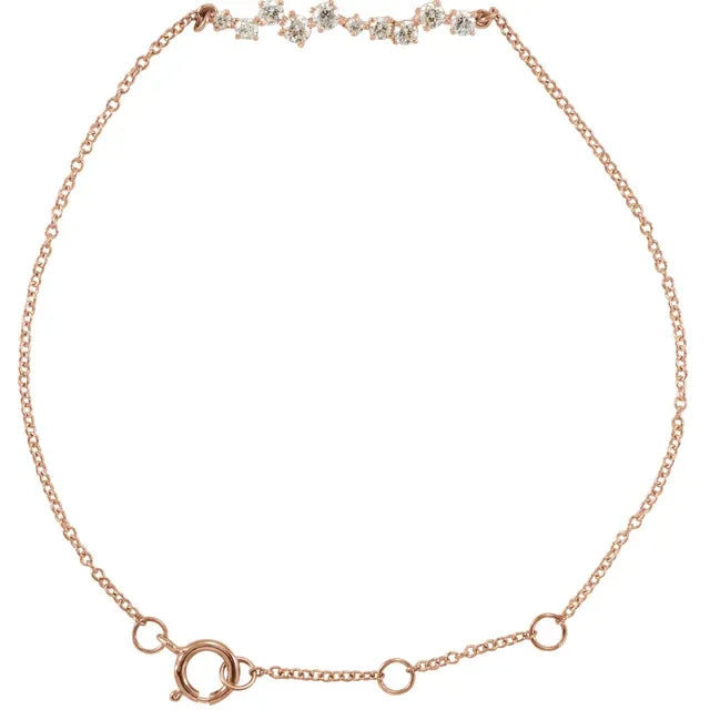 Scattered Diamond Bracelet - Rose Gold