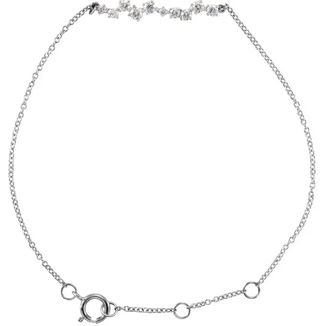 Scattered Diamond Bracelet - White Gold