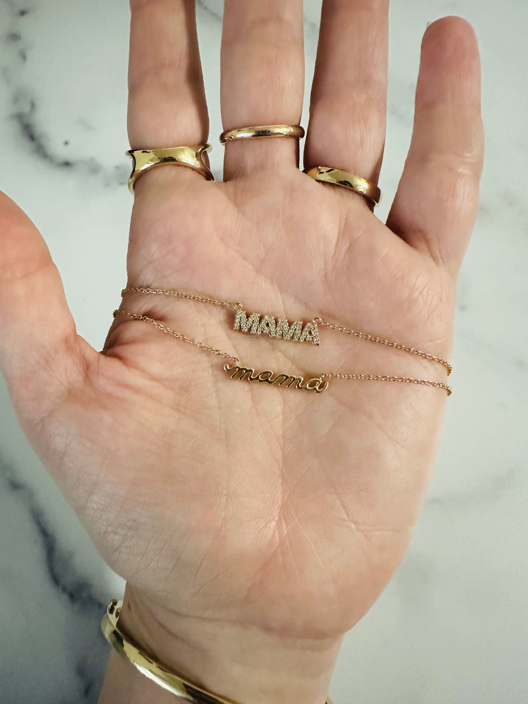 Mom or Mama Script Necklace