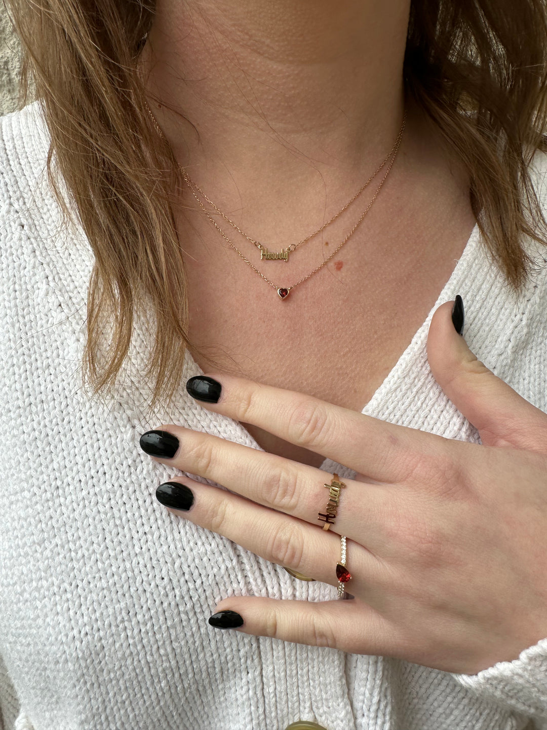 Garnet Heart Necklace