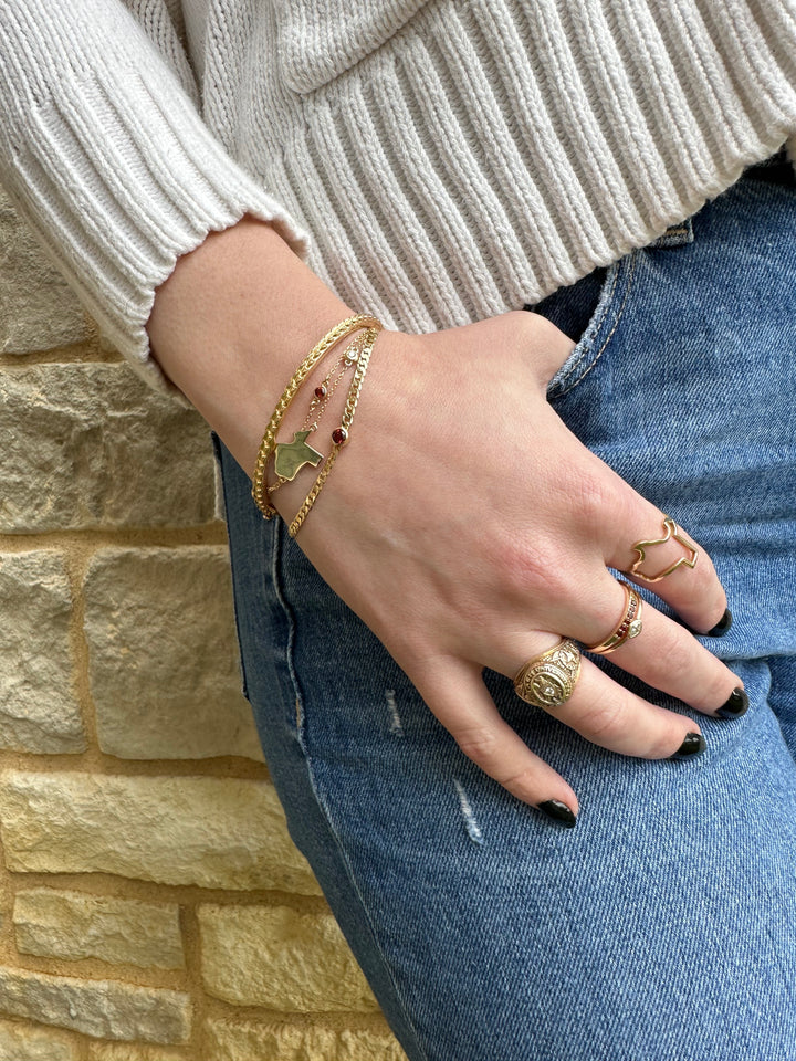 Garnet Chain Bracelet