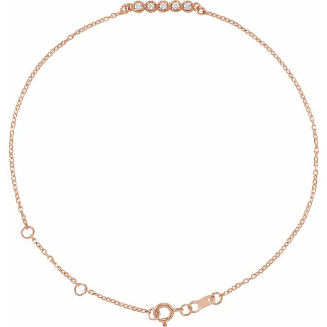 Diamond Bar Bracelet - Rose Gold