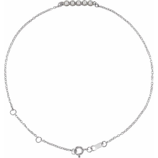 Diamond Bar Bracelet - White Gold