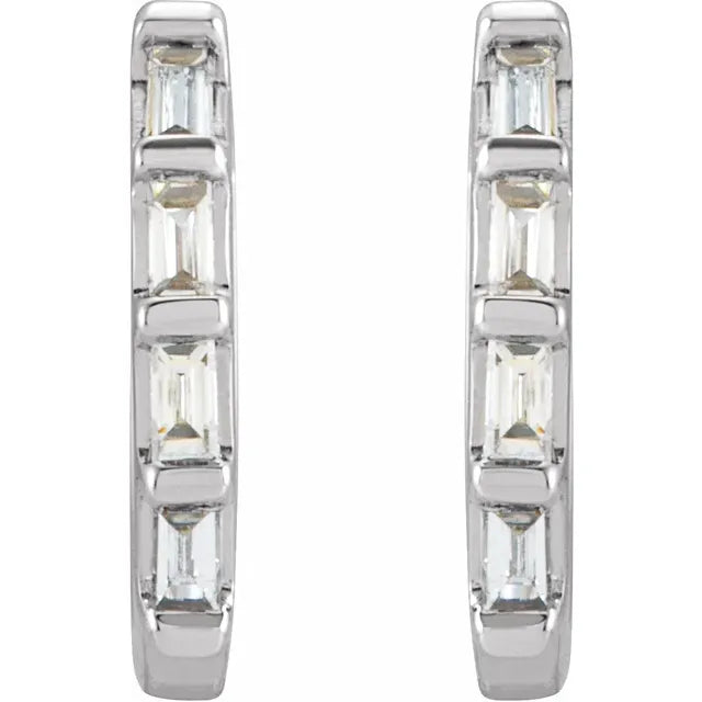 Baguette Diamond Huggie Earrings