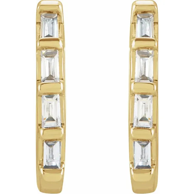 Baguette Diamond Huggie Earrings