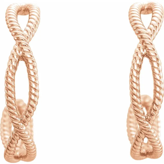 Rope Criss Cross Hoop Earrings