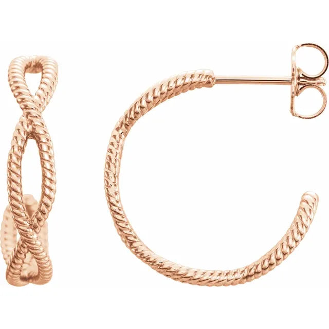 Rope Criss Cross Hoop Earrings