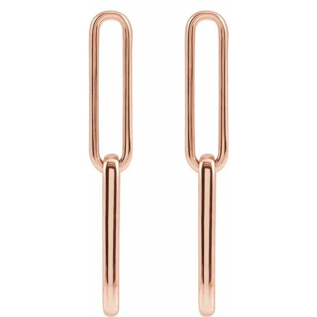 Elongated Link Earrings