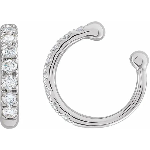 Diamond Cuff Earring - White Gold