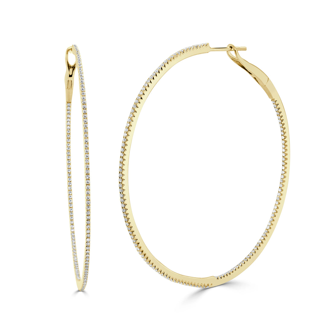 Diamond Inside Out Hoop Earrings