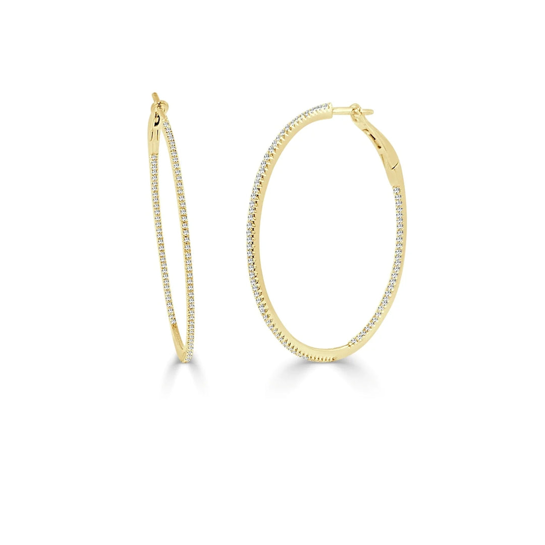 Diamond Inside Out Hoop Earrings