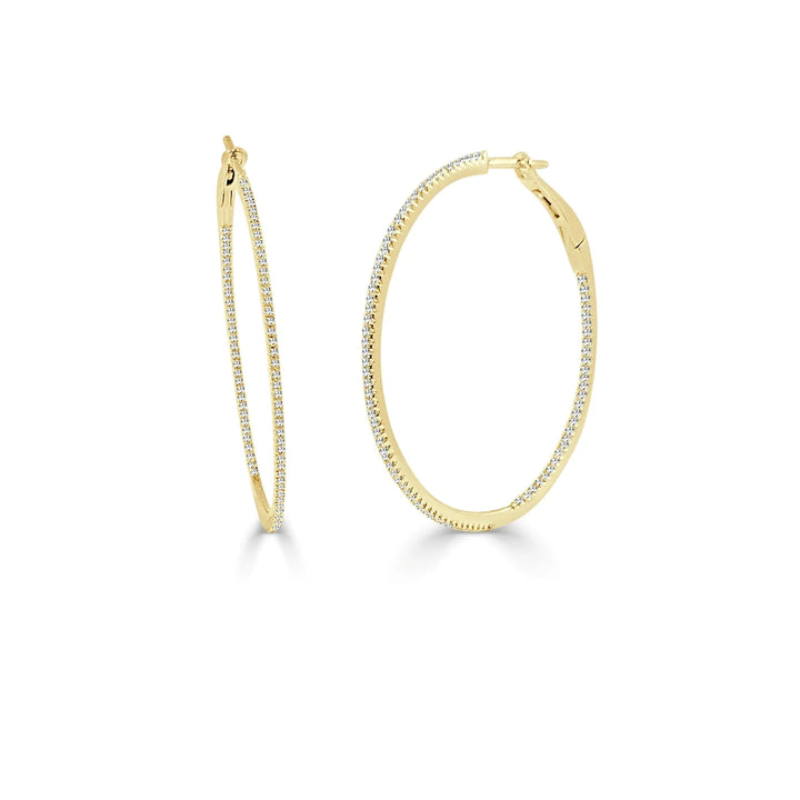 Diamond Inside Out Hoop Earrings