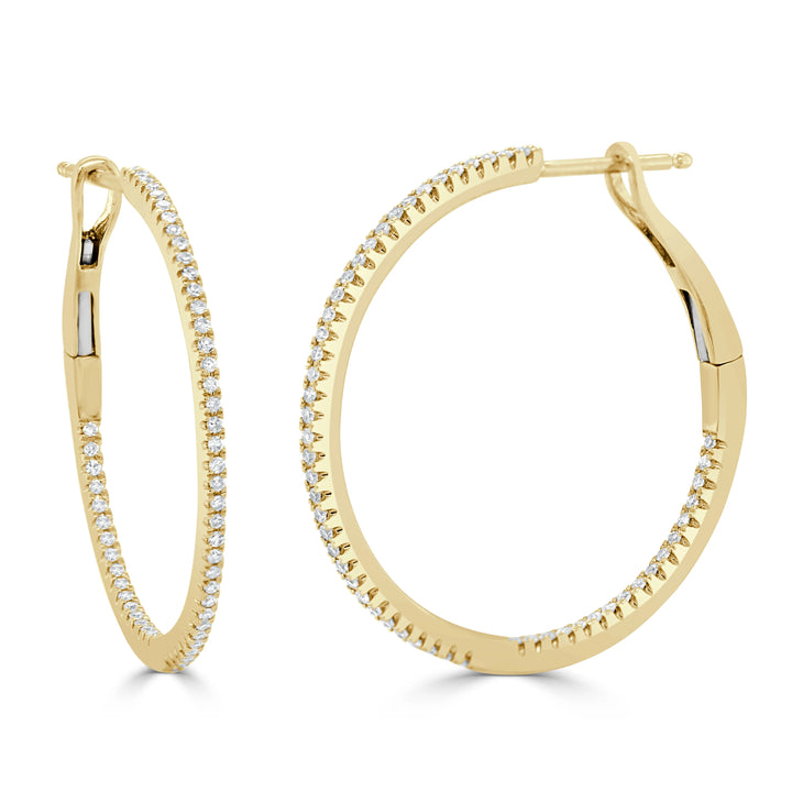 Diamond Inside Out Hoop Earrings