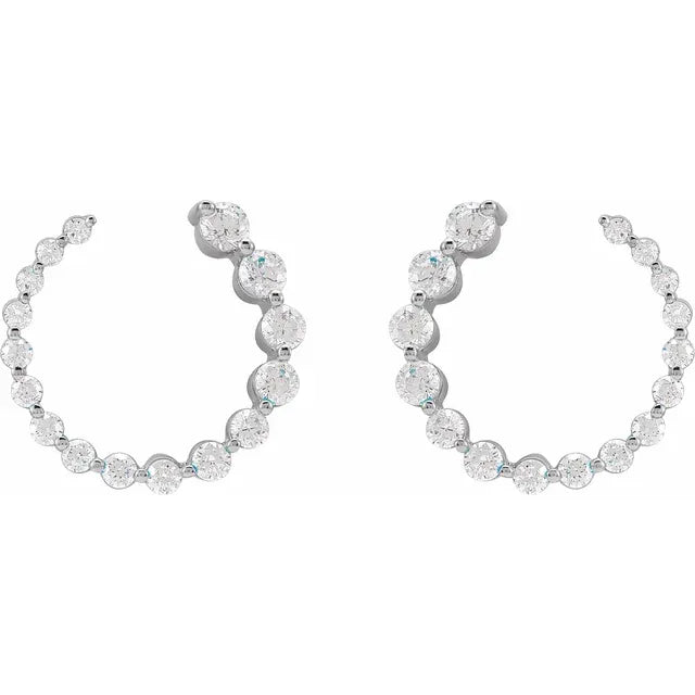 Graduated Diamond Circle Earrings