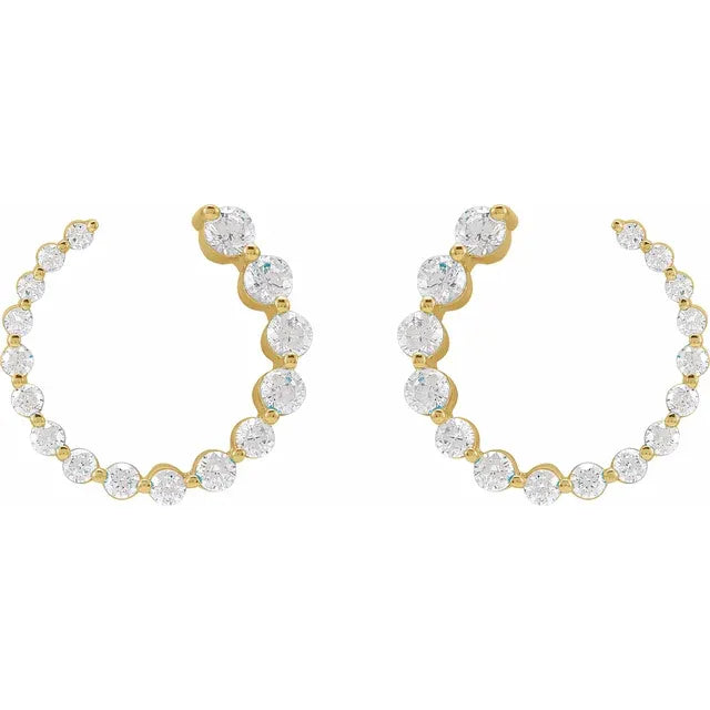 Graduated Diamond Circle Earrings