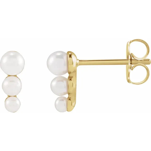 Graduated Pearl Earrings