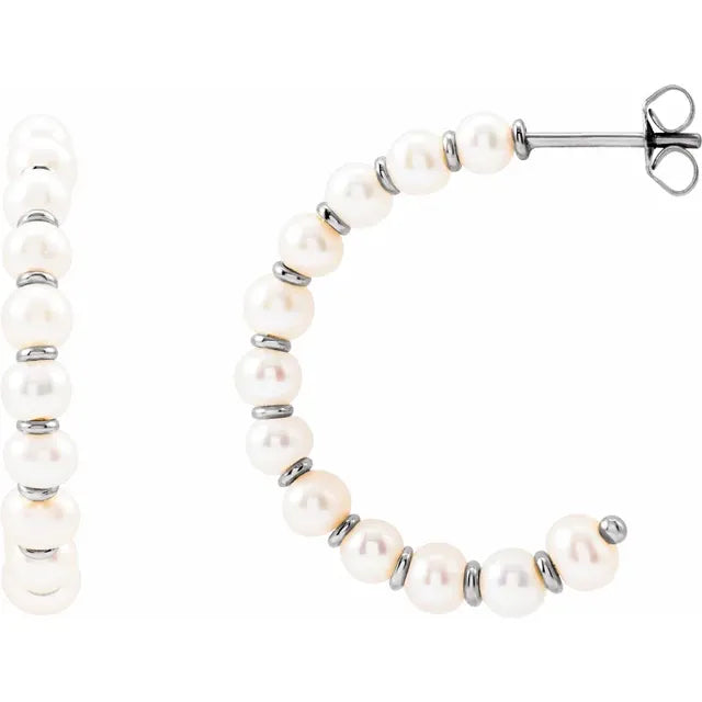 Pearl Hoop Earrings