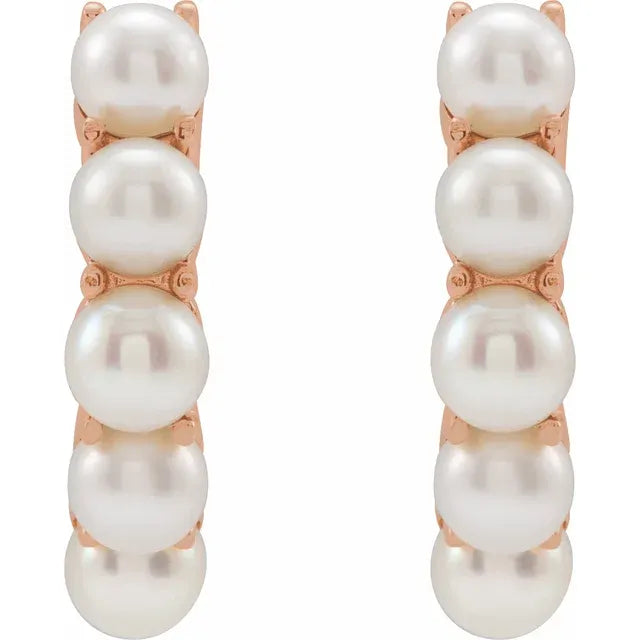 Pearl Huggie Earrings