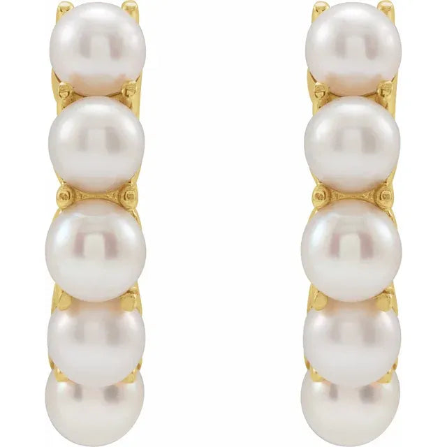 Pearl Huggie Earrings