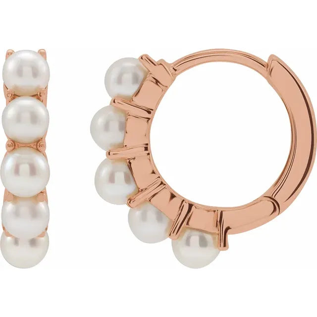 Pearl Huggie Earrings