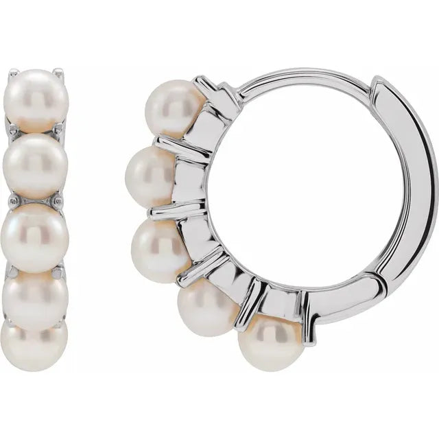 Pearl Huggie Earrings