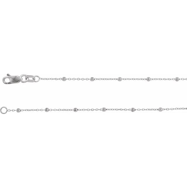 Faceted Bead Necklace - White Gold