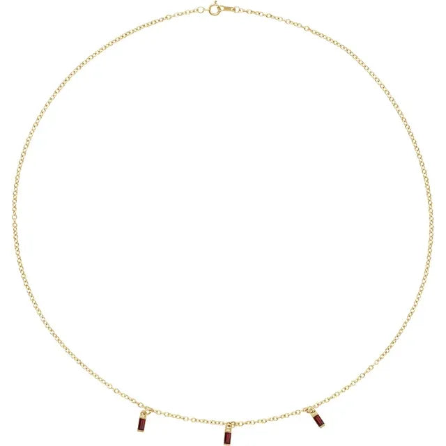 Dangling Garnet Necklace