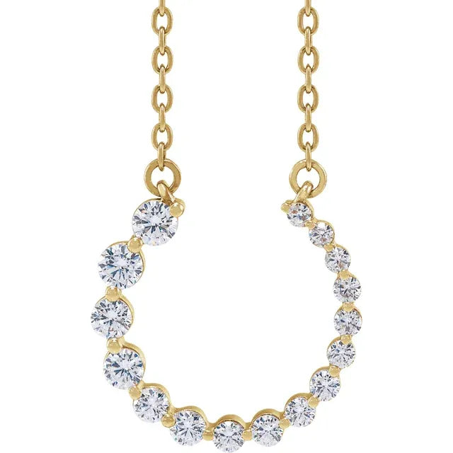 Graduated Diamond Circle Necklace