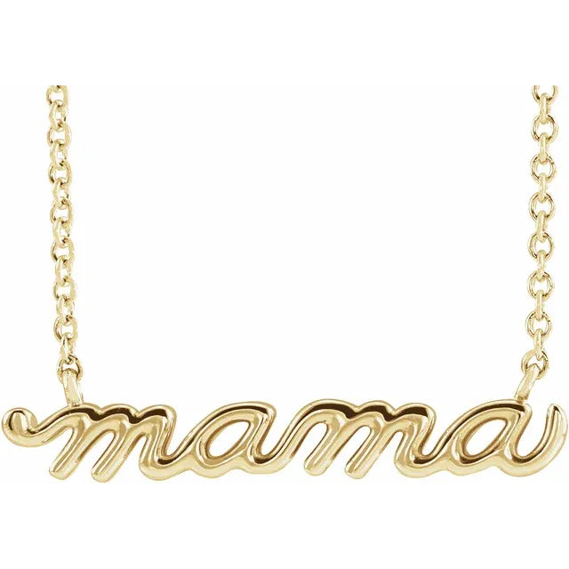 Mom or Mama Script Necklace