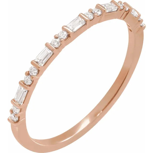 Alternating Baguette & Round DIamond Ring