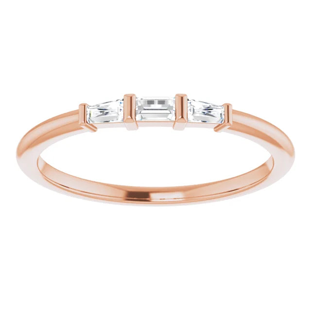 Diamond Baguette Ring - Rose Gold - top view