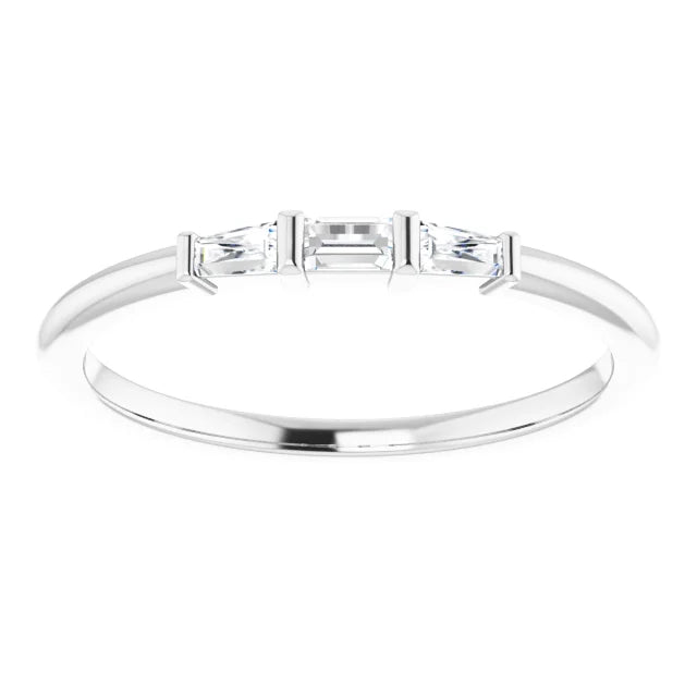 Diamond Baguette Ring - White Gold - top view