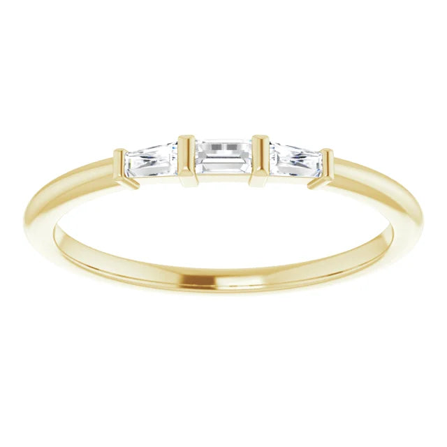 Diamond Baguette Ring - Yellow Gold - top view