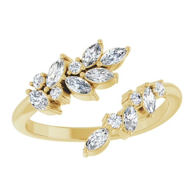 Diamond Leaf Ring