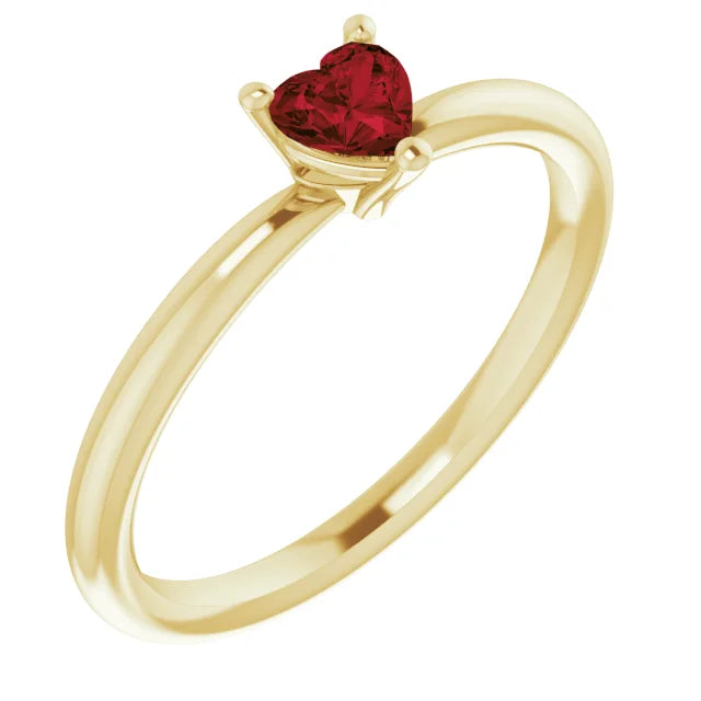 Garnet Heart Ring