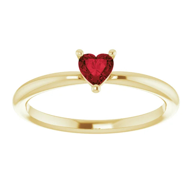 Garnet Heart Ring