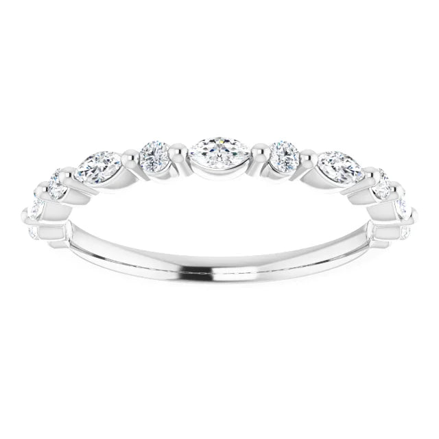 Alternating Marquise & Round Diamond Ring