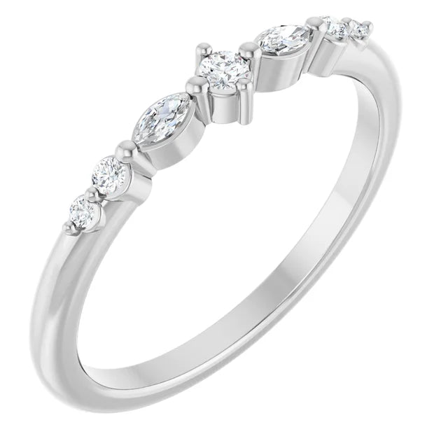 Mixed Diamond Stacking Ring