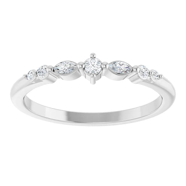 Mixed Diamond Stacking Ring