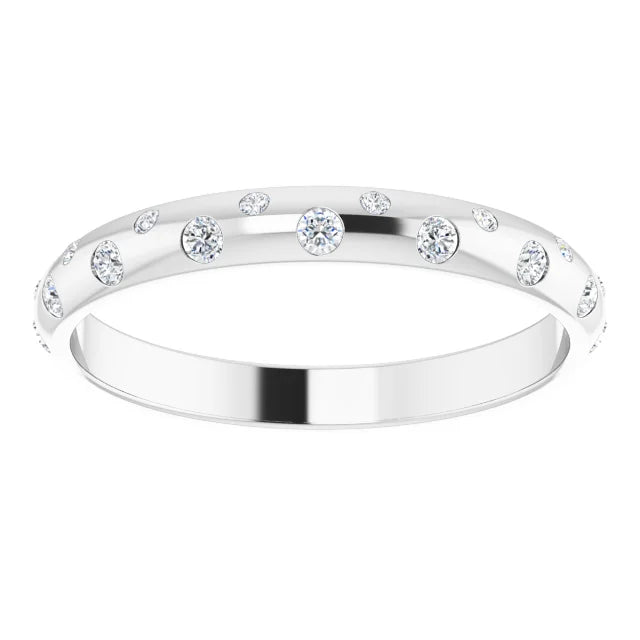 Scattered Diamond Inlay Ring