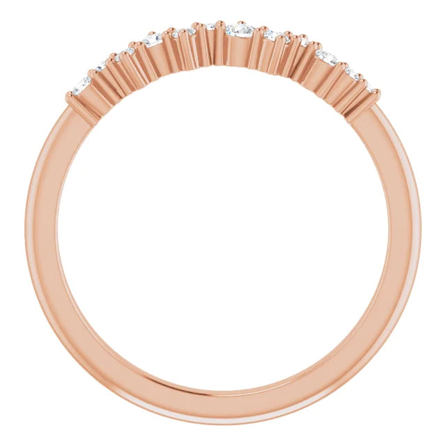 Scattered Diamond Ring - Rose Gold - front view